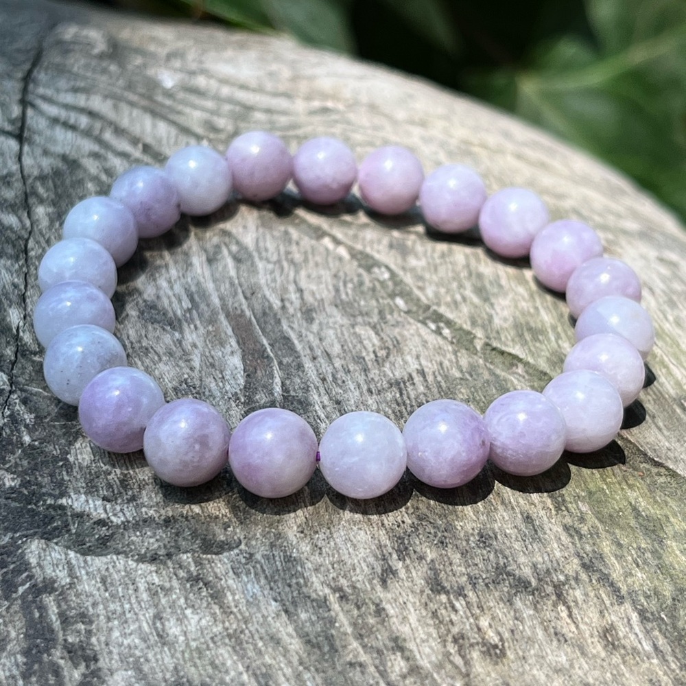 8mm light purple stretchable lepidolite bracelet‎